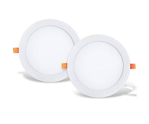 LVWIT 2x 25W Ultra slim LED encastré, remplace l'halogène 150W, Plafonnier rond avec driver, Blanc Neutre 4000K 2250Lm, AC 230V, downlight/spots encastrés/spots encastrés (lot de 2)