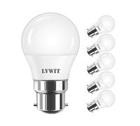 LVWIT 4.5W Ampoule LED B22 G45, 470Lm Equivalente à 40W, 6500K Blanc Froid, Non-Dimmable, Lot de 6