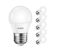 LVWIT 4.5W Ampoules LED E27 G45, Equivalente à Ampoule Incandescence 40W, 470Lm 6500K Blanc Froid, Non-Dimmable, Lot de 6