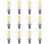 LVWIT 4W Ampoule LED E14 à Filament, 470 Lumen, Equivalent à Ampoule Incandescence 40W, Filament LED Rétro, 2700K Blanc Chaud, Non-dimmable, Lot de 12