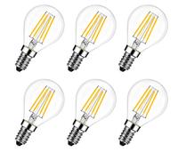 LVWIT 4W Ampoule LED E14 à Filament, Equivalent à Ampoule Incandescence 40W, Filament LED Rétro, 2700K Blanc Chaud, Non-dimmable, Lot de 6
