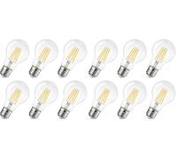 LVWIT 4W Ampoule LED Filament E27, 2700K Blanc Chaud 470 Lm, Equivalent à Ampoule incandescence 40 watts, Filament LED A60 en forme classique, Lot de 12
