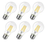 LVWIT 4W Ampoule LED Filament E27, 2700K Blanc Chaud 470 Lm, Equivalent à Ampoule incandescence 40 watts, Filament LED A60 en forme classique, Lot de 6