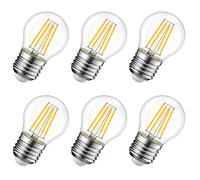 LVWIT 6W Ampoule LED Filament E27 G45, Equivalent à Ampoule Incandescence 60W, 806Lm 2700K Blanc Chaud, Ampoule Edison Vintage, Non Dimmable, Lot de 6