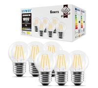 LVWIT 7W Ampoule LED E27 à Filament, LED ampoule 1055 Lumen, Equivalent à Ampoule Incandescence 75W, Forme G45 Rétro, 2700K Blanc Chaud, Non-dimmable, Paquet de 6