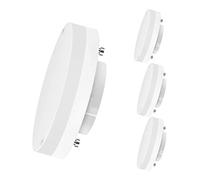 LVWIT Ampoules LED GX53, 6,5W équivalent à 50W, 3000K lumière blanche chaude, 650 lm, faible consommation, non dimmable - Pack de 4 unités.