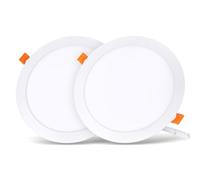 LVWIT Spot LED 18W Dalle LED Ronde Extra Plate Downlight Blanc Neutre 4000K 1650Lm, Equivalente à Panneau 150W, Lot de 2