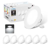 LVWIT Spot Led Encastrable, 4W Spots Éclairage de Plafond Équivalent à 38W, 6500K Blanc Froid, IP44 Spot Etanche Salle de Bain, Salon, Cuisine, φ98MM Plafond Led, Lot de 6