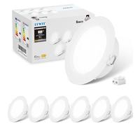 LVWIT Spot Led Encastrable, 6W Spots de Plafond Équivalent à 51W, 6500K Blanc Froid, IP44 Éclairage Salle de Bain, Salon, Couloir, φ113MM Éclairage Plafond Encastré, Lot de 6