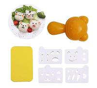 LVYIQI 1 lot de moules à sushi en forme d'animal de dessin animé chien, chat, lapin, panda, nori, riz - Outils japonais pour faire des sushis - Gadget de cuisine portable (orange)