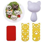 LVYIQI 1 lot de moules à sushi en forme d'animal de dessin animé chien, chat, lapin, panda - Outils de cuisine portables (blanc)