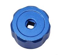 LVYXON Poignée de robinet ronde de rechange pour robinets chauds et froids - Levier mélangeur d'évier en alliage d'aluminium avec marqueurs rouges et bleus, coupe carrée de 6,6 mm (bleu)