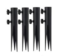 Lwaviwer Lot de 4 piquets en acier pour lampe de poche d'extérieur - Piquets de rechange en métal pour lampes solaires