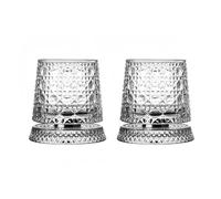 LWDXQQTX Lot de 2 verres à whisky rotatifs élégants pour milkshake - Cadeau de mariage ou d'anniversaire (motif pierre précieuse)