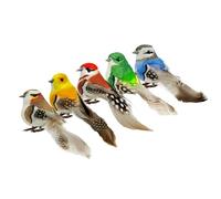 lwingflyer Oiseaux Artificiels Oiseau à Plumes Colorées avec Clip pour L'Artisanat Arbre de Noël Suspendu Ornement Décorations Extérieures (Griffe)