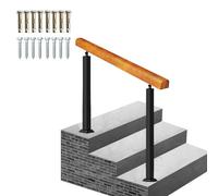 LWJSOCP Kit de 3 rampes extérieures pour marches en béton, Balustrade en Bois avec Barre de sécurité, Rampe de Transition fixée au Sol (Couleur : Hauteur)