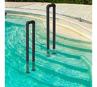 LWJSOCP Rambarde d'escalier extérieure pour Piscine, en Fer forgé Noir Mat Style Vintage (1 pièce)