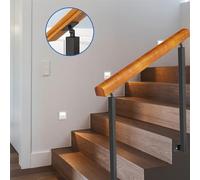 LWJSOCP Rambarde Moderne en Bois pour marches de Porche, Garde-Corps d'escalier extérieur avec Supports réglables, Double Poteau de sécurité, Rampe pour 1 à 3 marches (Noir, Hauteur 95 cm)