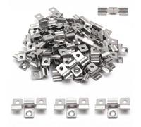 LWLWA 120 Pièces Clips de Terrasse, 6,5 mm Clips WPC en Acier Inoxydable | Acier Inoxydable 201 Argenté Fixations de Terrasse Invisibles, pour Lames WPC, Parquet Bambou et Parquet Bois Composite