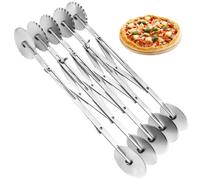 LWLWA Roulette Pizza À 5 Roues, Forme Irrégulière Coupe Pizza Double Tête | Rouleau Coupe Pate en Acier Inoxydable Roulette Patisserie Extensible, pour Pâte, Pizza et Fondant