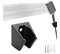 LWLWA Support Douchette, Acier Inoxydable Porte Pommeau de Douche, Schwarz | Integrierter Accroche Pommeau de Douche, Livré avec Vis et Tuyau Rallonge, Compatible avec La Plupart des Douches