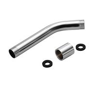 Lwuey Bras de Douche Extension 16,5cm en Acier Inoxydable, Rallonge G1/2" | Tube Prolongateur Rond avec une Finition de Couleur Argent Chromé pour un Pommeau de Douche Fixe et de Pluie
