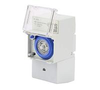 Lwuey Minuterie Mécanique SUL181H, Horloge Programmable 24H Din Rail | Minuterie Analogique Modulaire 24 Heures Boîtier Étanche Adapté pour Extérieur avec une Large Tension de 110V à 230V AC