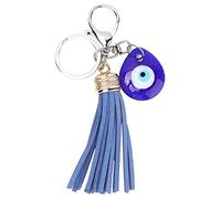 Lwuey Porte-Clés Mauvais Œil Bleu Turc avec Pendentif Hibou | Amulette de Mauvais Œil Turc et Hibou Verre Artisanal pour Protection et Bonne Chance Comme Décoration de Maison ou Cadeau