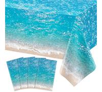 LWYGEGJO 4 pièces Nappe Ocean Waves Nappe Ocean imprimée rectangulaire 51 x 86 Pouces pour la mer Décoration pour fête d'anniversaire à la Plage ou à la Piscine Articles pour fête prénatale