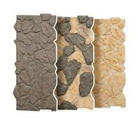 LXHELIVERY 1 panneau mural léger en similicuir pierre (polyuréthane) | Carreaux de parement décoratifs à texture de galets irréguliers pour patios, murs extérieurs et intérieurs(Multi-colored-c)