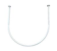 LXHONG Tringle en Métal De Magasin De Vêtements Vestiaire, Rideau De Cabine D'essayage Avec Étagère À Anneaux en Forme De U (Couleur : White, Taille : 100x100cm)