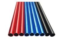 LXHZSY Tubes en Aluminium Tube en Aluminium anodisé 6063 de Longueur 500 mm, diamètre extérieur 5-20 mm, Tube en Alliage d'aluminium coloré, Rouge vin/Bleu trésor/Noir Mat(Black,20x2x500mm 2pcs)