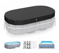LXKCKJ Bâche rectangulaire Oxford 420D pour piscine hors sol, 2,7 x 5,5 m | Imperméable à l'eau 10 000 PA, coupe-vent, résistant aux déchirures, protection UV UPF50+, coupe l'évaporation
