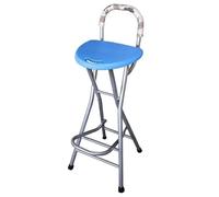 LXLAEOANG Tabouret De Pêche Chaise Réception Simplicité | Tabouret haut de barre portatif d'acier au carbone de balcon pliant de tuyau avec le repose-pieds(With backrest blue)