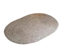 LXLAEOANG Tapis De Sol Tressé en Jute Ovale Tissé | Avec des rayures blanches, tapis antidérapant lavable for salon chambre à coucher(Color 2,500MMx750MM)