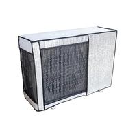 LXRHLIKG Housse Pompe a Chaleur Piscine Split, Cache Climatiseur Exterieur Aluminium avec Maille Respirante et Bande Élastique, Cache Clim(96x70x40cm/38x28x16in)
