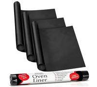 Lxrious Lot de 3 grands revêtements de four extra épais de qualité supérieure pour fours assistés par ventilateur, revêtement en silicone anti-adhésif 40 x 50 cm, tapis de four pour fond de four,