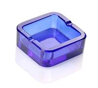 Lxuwbd Cendrier en verre cristal (bleu, grand)