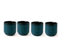 Lxuwbd Ensemble de tasses en céramique de style japonais, tasse à thé, tasse à café, ensemble pour yerba mate, ensemble de 4 tasses en céramique (vert)