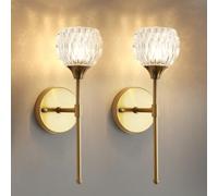 LXWNYY 2 pièces Applique Murale Intérieure Moderne Dorée 20W | Applique Murale Salon en Cristal et Verre avec Culot G9,Idéale pour Salon, Chambre, Escalier