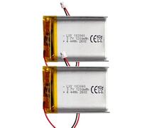 LXY Batterie Lithium Polymère 103040, 3.7V 1200mAh, 40x30x10mm, Connecteur JST 1.25mm 2 Broches, Lot de 2