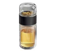 lyanny Bouteille infuseur à thé, 280 ml, Verre, Acier inoxydable, Silicone, Noir, Réutilisable, Pour voyage, outdoor, commuting, maison