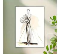 LYBCEOUG Décoration murale croquis de mode, impression sur toile robe, affiche sur toile, décoration chambre/salon (20x30cm/sans cadre)