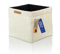 Lycce Kallax Boîte en velours côtelé tendance | Panier de rangement pour étagère Kallax | Boîte pliante 33 x 33 x 31 cm avec housse amovible | Fond avec revêtement en non-tissé | Cube de rangement |