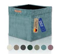 Lycce Kallax Boîte en velours côtelé tendance | Panier de rangement pour étagère Kallax | Boîte pliante 33 x 33 x 31 cm avec housse amovible | Fond avec revêtement en non-tissé | Cube de rangement |