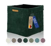 Lycce Kallax Boîte en velours côtelé tendance | Panier de rangement pour étagère Kallax | Boîte pliante 33 x 33 x 31 cm avec housse amovible | Fond avec revêtement non tissé | Cube de rangement | Vert