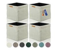 Lycce Kallax Boîtes en tissu de corde, lot de 4 | boîtes de rangement pliables 33 x 33 x H31 cm avec housse de cordon amovible et lavable | boîtes d'organisation adaptées pour l'étagère Kallax | beige