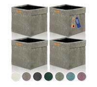 Lycce Kallax Boîtes en tissu de corde, lot de 4 | boîtes de rangement pliables 33 x 33 x H31 cm avec housse en corde amovible et lavable | boîtes d'organisation adaptées pour l'étagère Kallax | taupe