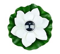 Lychee Lanterne Solaire Lotus pour Extérieur,Lumières de Piscine Flottantes Lumières Solaires LED RGB Fleur de Lotus Lampe Flottante étanche pour Bassin/Jardin/Piscine/Fontaine/Aquarium (Blanc)