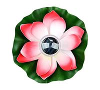 Lychee Lanterne Solaire Lotus pour Extérieur,Lumières de Piscine Flottantes Lumières Solaires LED RGB Fleur de Lotus Lampe Flottante étanche pour Bassin/Jardin/Piscine/Fontaine/Aquarium (Rouge)